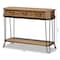 Baxton Studio Kellyn Vintage Oak Brown Finished Wood and Black Finished Metal 3-Drawer Console Table 177-11199-Zoro - alternate 4